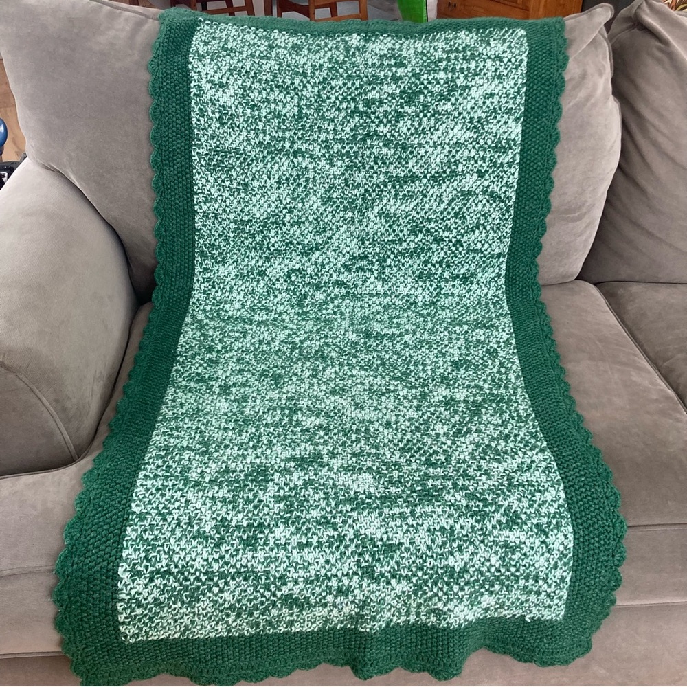 Emerald Green Knit Throw Blanket Rocking-chair Bed Warm Deep Tone Jeté